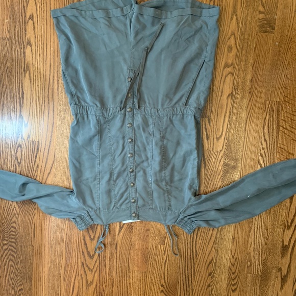 The Kooples cold shoulder chambray Romper - Picture 5 of 7